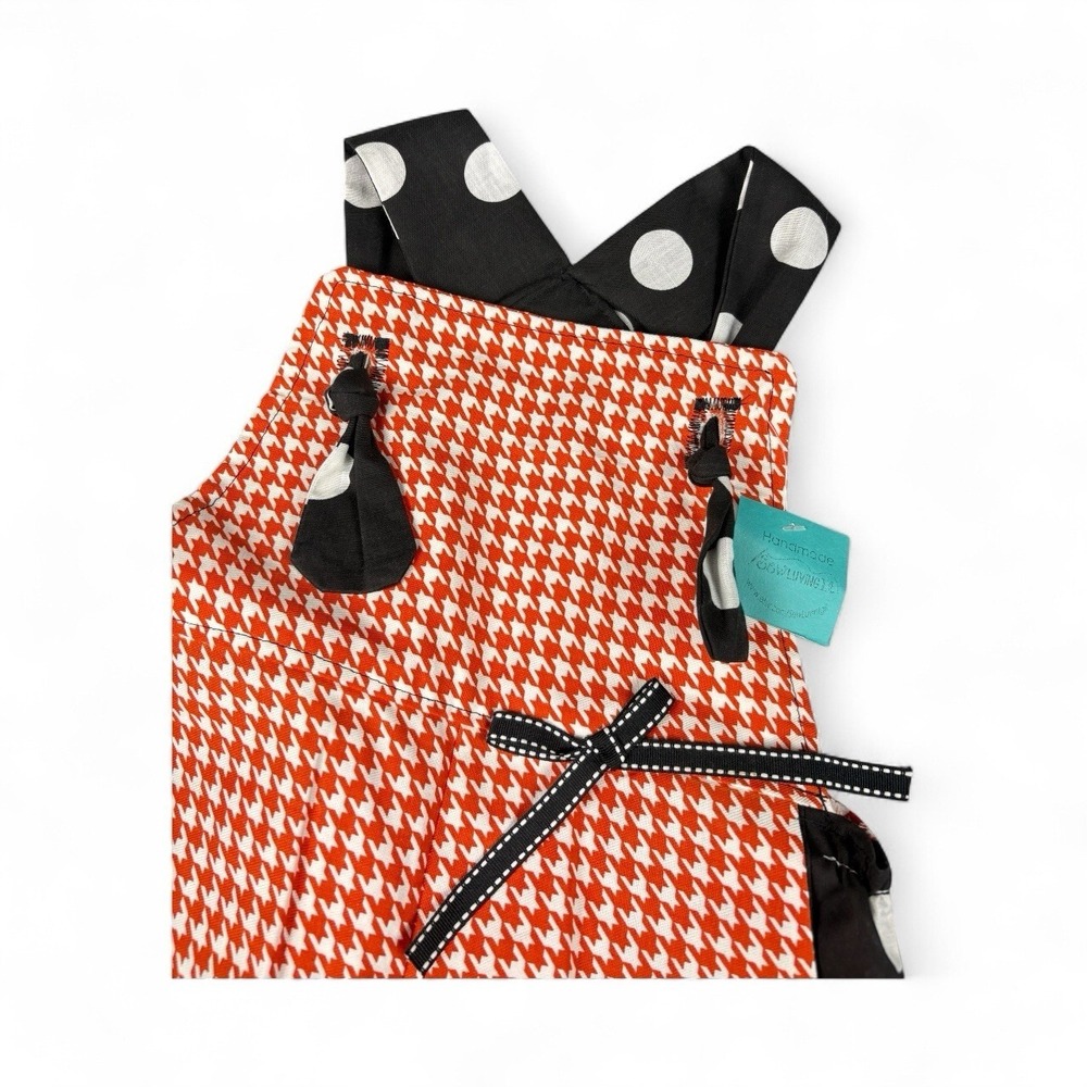 Handmade By SewLovingIt Orange And Black Jumpsuit Size 5-6